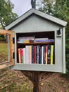 Image of a little free library full of books from the State of Inclusion bookstore.